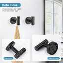 TQKAG Matte Black Bathroom Hardware Set 5 Pieces, SUS304 Stainless Steel Towel Bar Set Round Bathroom Towel Rack Set Wall Mounted