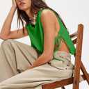 Women Loose Crop Tank Cropped Top Sexy Summer Baby Tee Cute (Green, L)