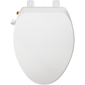 Elongated Bidet Toilet Seat Non-Electric, Slow-Close Lid, Adjustable Water Pressure, Self-Cleaning Dual Nozzles for Frontal & Rear Wash Hygienic Fresh Water Bidet Seat with Brass Inlet (Elongated)