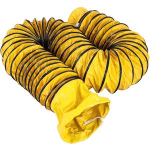 16IN Ducting Hose 16FT PVC Flexible Duct Hosing with Adjustable Rope S Hook & Steel Support for Utility Blower Exhaust Fan (16''x16ft)