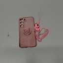 KuDiNi for Samsung Galaxy S23 Case, S23 Phone Case 6.1" for Women Girls Glitter Crystal Soft Clear TPU Luxury Bling Cute Protective Cover with Kickstand Strap for Samsung Galaxy s23 (Glitter Rose)