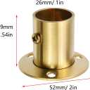 Antrader 4-Pack Stainless Steel Closet Rod Flange- 1 Inch Diameter Adjustable Socket Bracket Support Holder for Pipe, Gold
