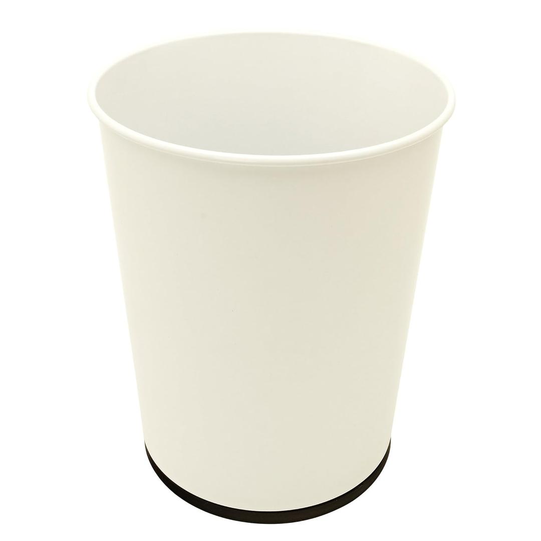 Bath Bliss 5 Liter Small Wastebasket | Round Open Top | Trash Can | Bathroom | Bedroom | Kitchen | Office | Dorm | Disposal Waste Bin | Garbage | White (1 Pack)