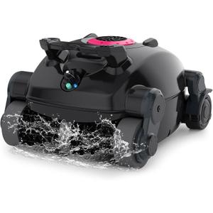 Cordless Robotic Pool Cleaner, Wall Climbing, Lightweight, Extended Battery Life, 8L Large Capacity, Advanced Dual-Motor, X1 Auto Pool Vacuum for Inground & Above Ground Pools Up to 1100 Sq.Ft, Pink