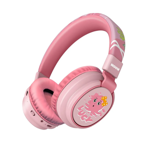 MIDOLA Kids Headphones Wireless Bluetooth Volume Limit 85dB /110dB Over Ear Foldable Headset with Mic/Wired Inline AUX Cord for Children Boy Girl School Tablet Pad Phone Cartoon Pink