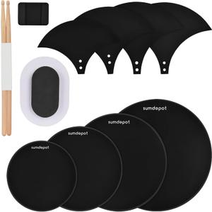 Drum Mute Pads 11 Pieces With Cymbal Pad and Hi hats Set Pad, Foam Drum Silencer Pads, Fits 10, 12, 14, 16"
