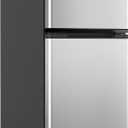 Electactic 3.1 Cu.Ft Mini Fridge with Freezer, 2 Door Compact Refrigerator, Mini Fridge with Adjustable Removable Glass Shelves for Bedroom, Office, Dorm or Apartment, Stainless Steel