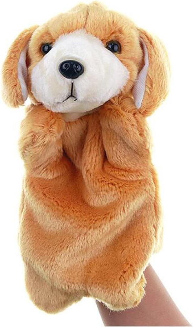 Plush Puppets Dog Puppy Stuffed Animal Toys for Imaginative Pretend Play Storytelling (Brown)