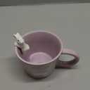 BigNoseDeer Cute Easter Bunny Mugs with 3D Rabbit Inside Ceramic Bunny Coffee Mug with Spoon Cute Gifts Easter Gifts for Women Kids 12oz (Purple)