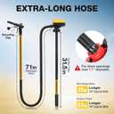 5 GPM Fuel Transfer Pump for DeWalt 20V Battery, 71" Hose Auto-Stop | Gas Can Pump Battery Operated, 31.5" Suction Tube, Auto-Stop Beep 4 Adapters For Gasoline, Kerosene, Lawn Mower, Tool Only