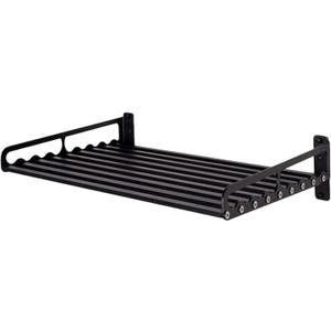 Microwave Oven Rack, 23.58"x15.52" Wall Shelf, Mounted Oven Bracket Holder, 80Ib Load Bearing, Household Commercial Microwave Rack for Dorm, Apartment, Kitchen, Bedroom, Black, 23.6" x 15.5"