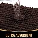 OLANLY Thick Bathroom Runner Rugs 44x24, Extra Soft Absorbent Chenille Bath Rugs, Rubber Backing, Machine Wash Dry, Long Bath Mats for Bathroom Floor, Tub and Shower, Home Decor Accessories, Brown