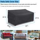 Gasadar Waterproof Outdoor Sofa Cover, 3-Seater Outdoor Loveseat Cover, 79" L37" D35" H, Black