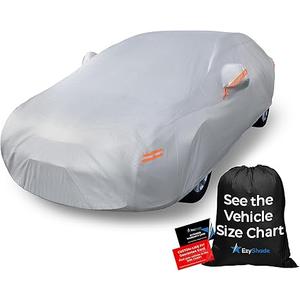 EzyShade 10-Layer Car Cover Waterproof All Weather [See Vehicle Size Chart for Accurate Fit] Car Covers for Automobiles - Full Exterior Covers - Rain Sun Wind Snow. Black, Size A4 (See SizeChart)
