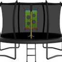Trampoline Outdoor 14FT 12FT 10FT 8FT with Safety Enclosure Net, Recreational Trampoline for Kids and Adults, Anti-Rust, ASTM Approved, Black