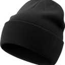 100% Cotton Beanie Hats for Women Men Winter Soft Warm Knit Cuffed Hats Fisherman Beanie Skull Cap Unisex