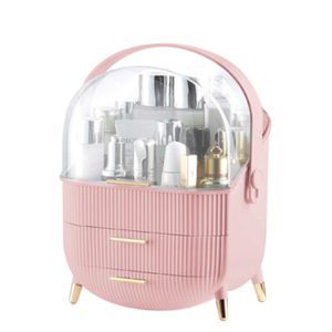 GLTAYLMY Makeup Organizer for Vanity, Cosmetics Skincare Organizers with Lid and Drawers, Cosmetic Display Cases for Countertop Bathroom Dresser, Ideal Gifts for Women