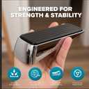 Strongest Home Heavy Duty Door Stopper Wedge (10 Chrome PCs) | Non-Slip Rubber and Metal Door Stop for Heavy Doors| Work on Wood, Tile, Carpet + 10 White Wall Protectors