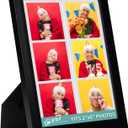 pbf PHOTO BOOTH FRAMES 5x7 Picture Frame with Mat to Display two (2) 2x6 Photos | 2 x 6 Photo Strip Frame w/Stand | Photo Booth Strip Frame | Picture Frame for Photo Booth Strip (Black, 1-Pack)