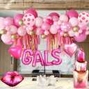 136Pcs Galentines Day Decorations Galentines Day Balloon Garland Arch Kit Include Gals Balloons,Lip Foil Balloons for Galentine's Day Themed Girls Women Brunch Party Supplies