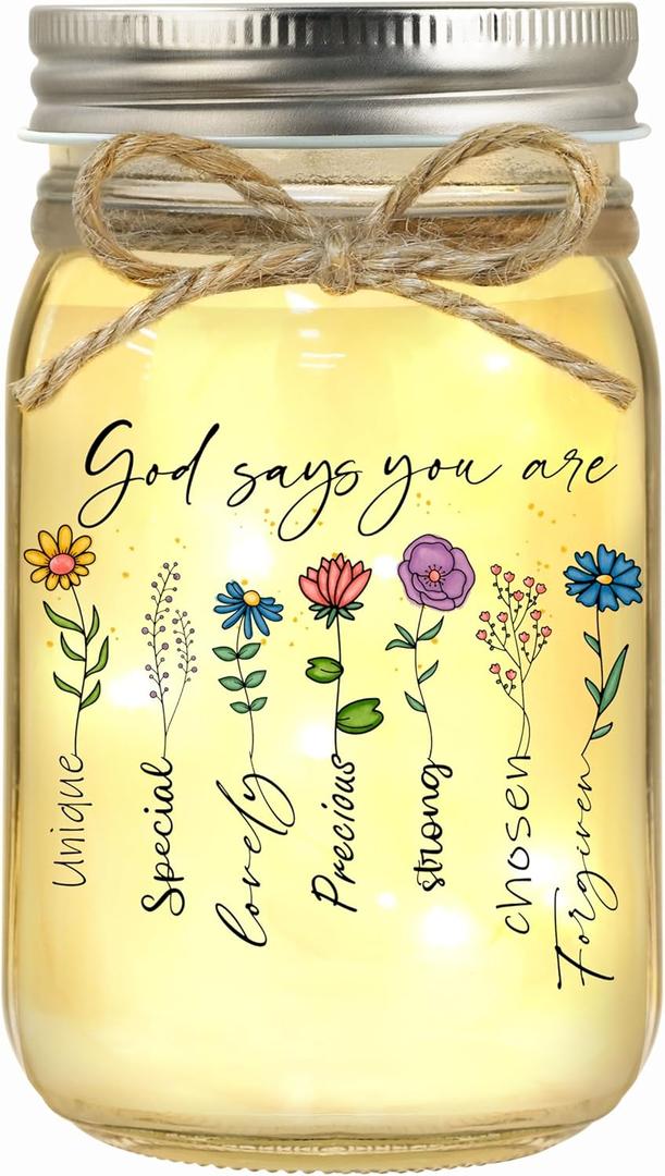 Christian Gifts for Women, Mothers Day Birthday Graduation Gifts for Women, Religious Inspirational Spiritual Gift for Encouragement Bible Verse Jar Decorative Jars for Christmas Easter Sister Friend