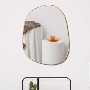 Asymmetrical Mirror for Wall Decor 21"*27", Modern Gold Framed Wall Mirror for Living Room Bathroom Bedroom Entryway ELE-STOU-0065Gold (27"L x 21"W, Gold)