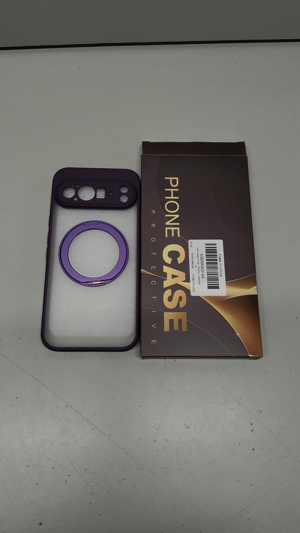 AmoraAqua Compatible with Google Pixel 10 Pro XL Case with 360° Magnetic Ring Stand [Compatible with Mag-Safe ] Shockproof Translucent Phone Case for Google Pixel 10 Pro XL 6.8'',Purple