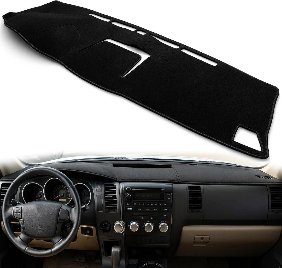 Dash Cover Custom Fit for Toyota Tundra 2007-2013/Toyota Sequoia 2008-2017 Dashboard Cover Dashcover Dash Mat Protector Carpet Pad Accessories