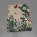 Artoid Mode Green Leaves Poinsettia Holly Christmas Vinyl Winter Placemats Set of 4, 12x18 Inch Washable Plastic Non-Slip Woven Winter Table Mats for Dining Decor