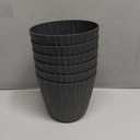 Mueller Austria Plant and Flower Pot 6/1 Set, Heavy Duty 6 Inch European Made Stylish Indoor/Outdoor Decorative Planter, for All House Plants, Flowers, Herbs, Grey