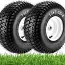 15x6.00-6" Lawn Mower Tires with 3/4" Iron Bushing, 3" Offset Hub 4 Ply 15x6-6nhs Heavy Duty Riding Lawn Mower Replacement for John Deere Mower Craftsman Mower, Garden Lawn Tractors 2-Pack by Cenipar