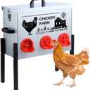 Automatic Chicken Feeder 25lbs, Galvanized Metal Poultry Feeder with 6 Ports - Rainproof & Rodent Proof No Waste Chicken Food Dispenser for Backyard Coop, Farm, Ducks, Turkeys & Hens