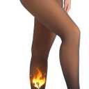 MERYLURE Fleece Lined Tights Women Fake Translucent Winter Warm Thick Pantyhose Thermal Sheer Leggings for All Skin Tone (Honey)