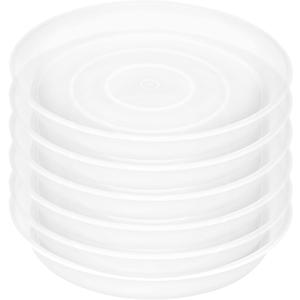 Bleuhome 6 Pack Plant Saucer Tray, 4 5 6 8 10 12 13 15 17 19 inch Plant Saucers, Heavy Duty Plastic Plant Drip Trays for Indoors, Flower Plant Water Tray, Plant Trays for Pots Base (6 inch, Clear)
