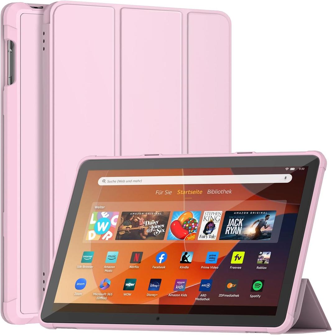 DJ&RPPQ 10.1inch Tablet Case with Auto Wake/Sleep and Two Angle Stand Also not for 10 in Sony Nokia Slim Soft TPU Back Smart Magnetic Stand Protective Cover Cases,Pink