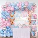 Bear Gender Reveal Balloon Drop Bag Kits Blue Pink Balloon Drop Gender Reveal Boy or Girl Ideas Bear Dropback Decoration for Baby Shower Party Supplies