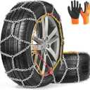 Snow Chains, Thickened and Wear-Resistant High Carbon Steel Anti Slip Tire Chain for Light Truck, Pickups, and SUVs, Set of 2 (4WD-110)