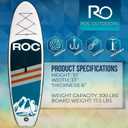 Roc Inflatable Stand Up Paddle Board with Premium SUP Paddle Board Accessories, Wide Stable Design, Non-Slip Comfort Deck for Youth & Adults