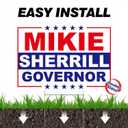 Mikie Sherrill Yard Sign  18"x12" Inch Yard Sign With H-Stake | Double-Sided Corrugated Plastic Outdoor Lawn Sign | Campaign Signs for New Jersey Governor