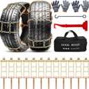 12 Pack Adjustable Snow Tire Chains for Tire Width 235-315mm Suv Truck Pickup, Quick Setup Easy Installation, Thickened Car Non Skid Car Chains
