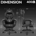 N-GEN GAMING Big & Tall Gaming Chair, Footrest, Lumbar Support, Dark Black | Ergonomic High-Back Chair for Adults, Padded Wide Seat with Heavy-Duty Base, Reclining Comfort for Computer, Office/Home Use