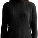 Everlane Women's Everlane The Cozy Rib Funnel-Neck, Dark Grey, Size M