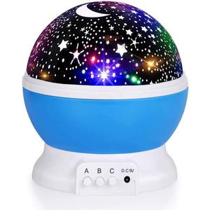 Night Light for Kids, Nebula Star Projector Kids Night Light 360 Degree Rotation - 4 LED Bulbs 12 Light Color Changing with USB Cable, Romantic Gifts for Men Women Children (Blue)