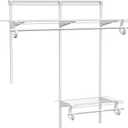 PROWORX 2-4 Ft. Expandable Closet Organizer System Kit, White Custom Metal Wire Shelving, Organization and Storage Shelves Wall Mounted with Hanging Rods