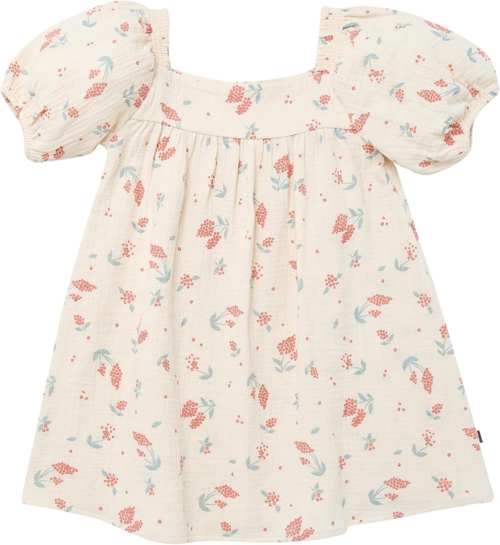MODERNMOMENTS Baby Girls' Dress with Puff Sleeves (Yellow, 2T)