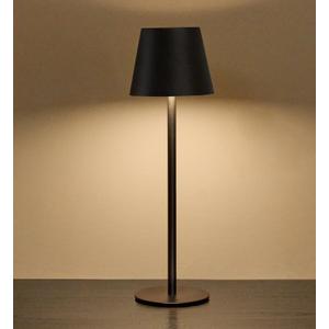 Cordless Table Lamp, Portable Battery Operated Lamp with 3 Color Temps and Stepless Dimming, Rechargeable Table Lamp for Dinner, Desk, Cafe, Outdoor (Black) (1 Pack)