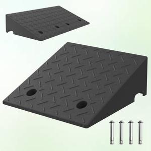 6.7" Rise Plastic Rubber Ramp, Door Threshold Ramp for Wheelchairs/Scooters