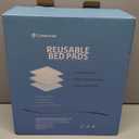 Pack of 2 Cotton Top-Layer Reusable Tuckable Underpads Incontinence Bed Pads Queen 34"X60" Washable 21" Wings (White)