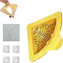 Magnetic Drainage & Filter Basket,No Drilling Required Twist-off base Triangular Design for Kitchen Sink Strainers without Drilling Ideal for cleaning Fruits, Vegetables, and Food Scraps (Yellow)