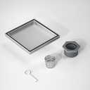 Shower Drain 8"*8" Brushed 304 Stainless Steel | Fast Drainage | Tile Inserted | Stainless Floor Drain Grate | Hair Strainer | Drain Key | The Upgrade for Your Bathroom